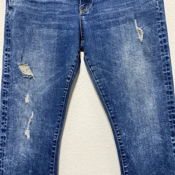 Anthro Pilcro and the Letterpress High Waisted Distressed Slim Straight Jeans 30 - Picture 7 of 9